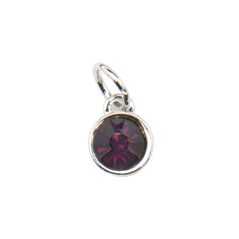 Faux Amethyst (February) Birthstone Charm