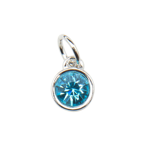 Faux Aquamarine (March) Birthstone Charm