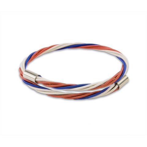 Red, White & Blue Guitar String Bracelet