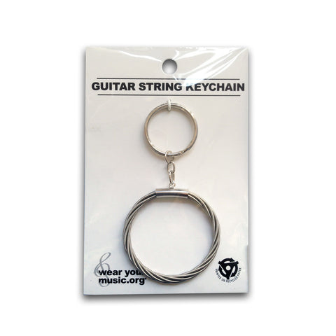 Simply Silver Guitar String Keychain