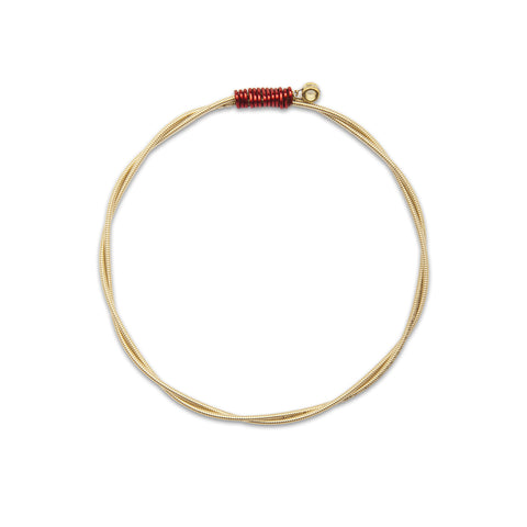 Red Recycled Guitar String Bracelet